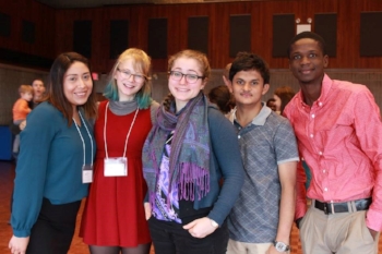 Vivienne (centre) with fellow attendees at the Global Engagement Summit.