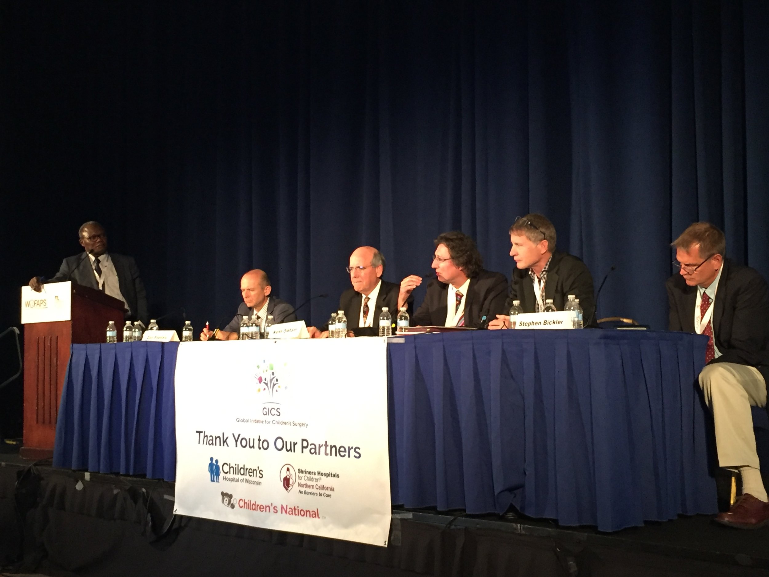 Left to Right: Prof. Emmanuel Ameh (Nigeria), Dr. Dan Poenaru (Canada), Dr. Keith Oldham (USA), Prof. Benno Ure (Germany), Prof. David Sigalet (Canada), Dr. Stephen Bickler (USA)