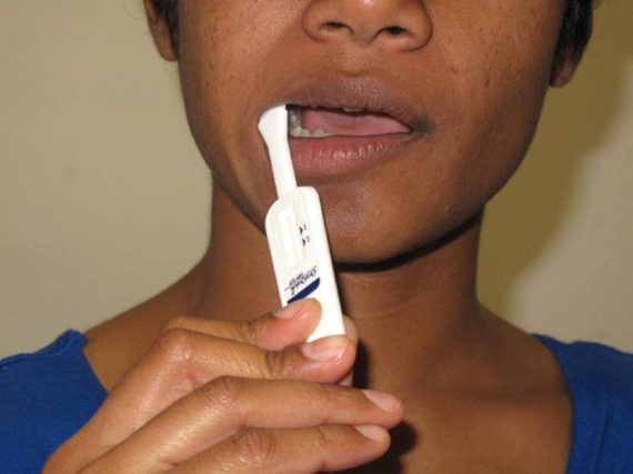 Saliva-based HIV self test. Photo by Nitika Pant Pai