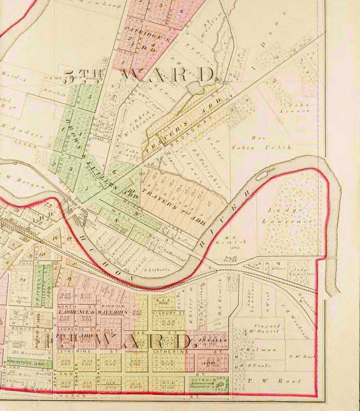 Map of Lower Town, 1874