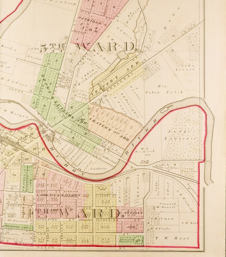 1874 real-estate map of Lower Town district