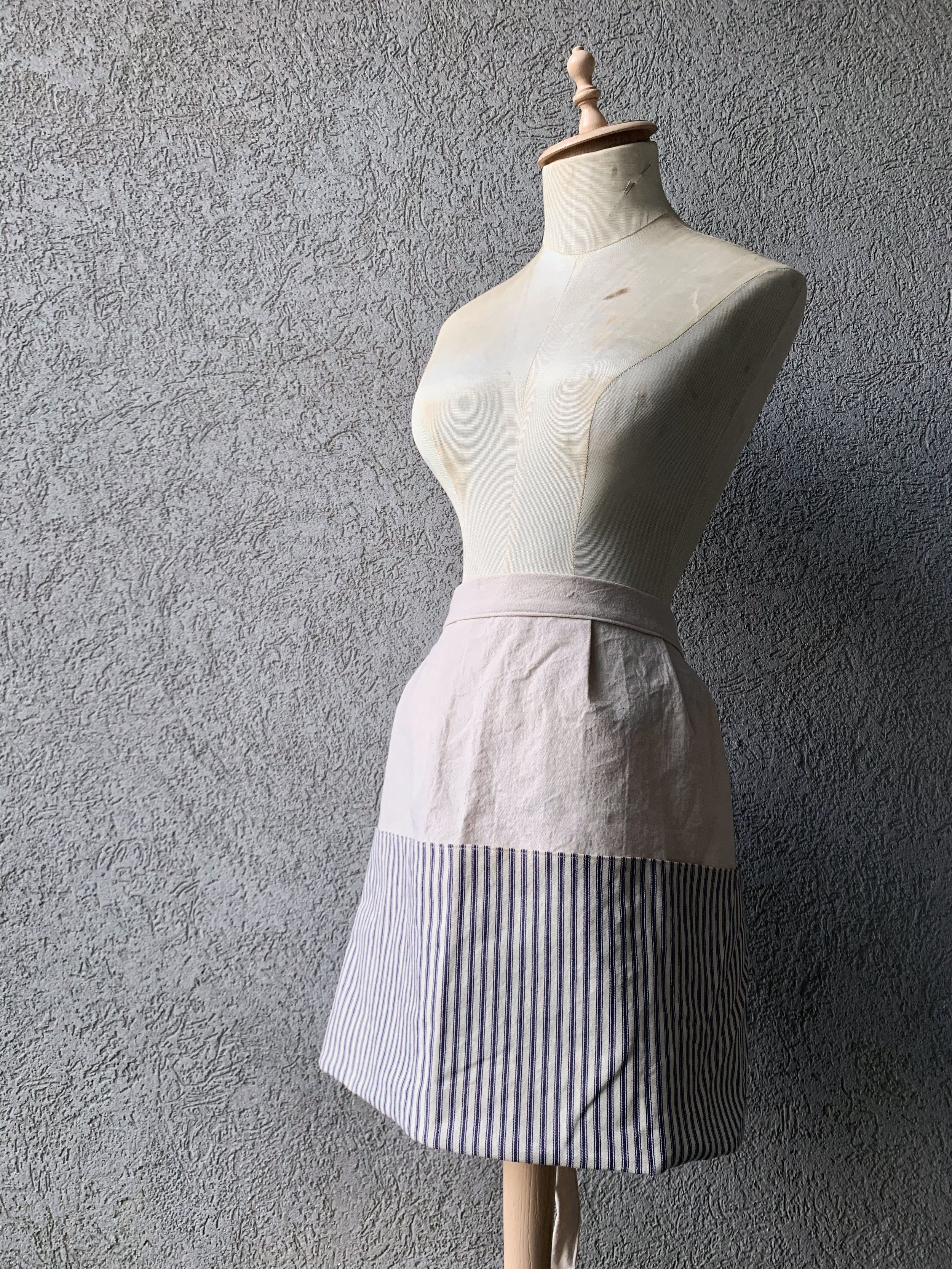 Ticking Half Apron