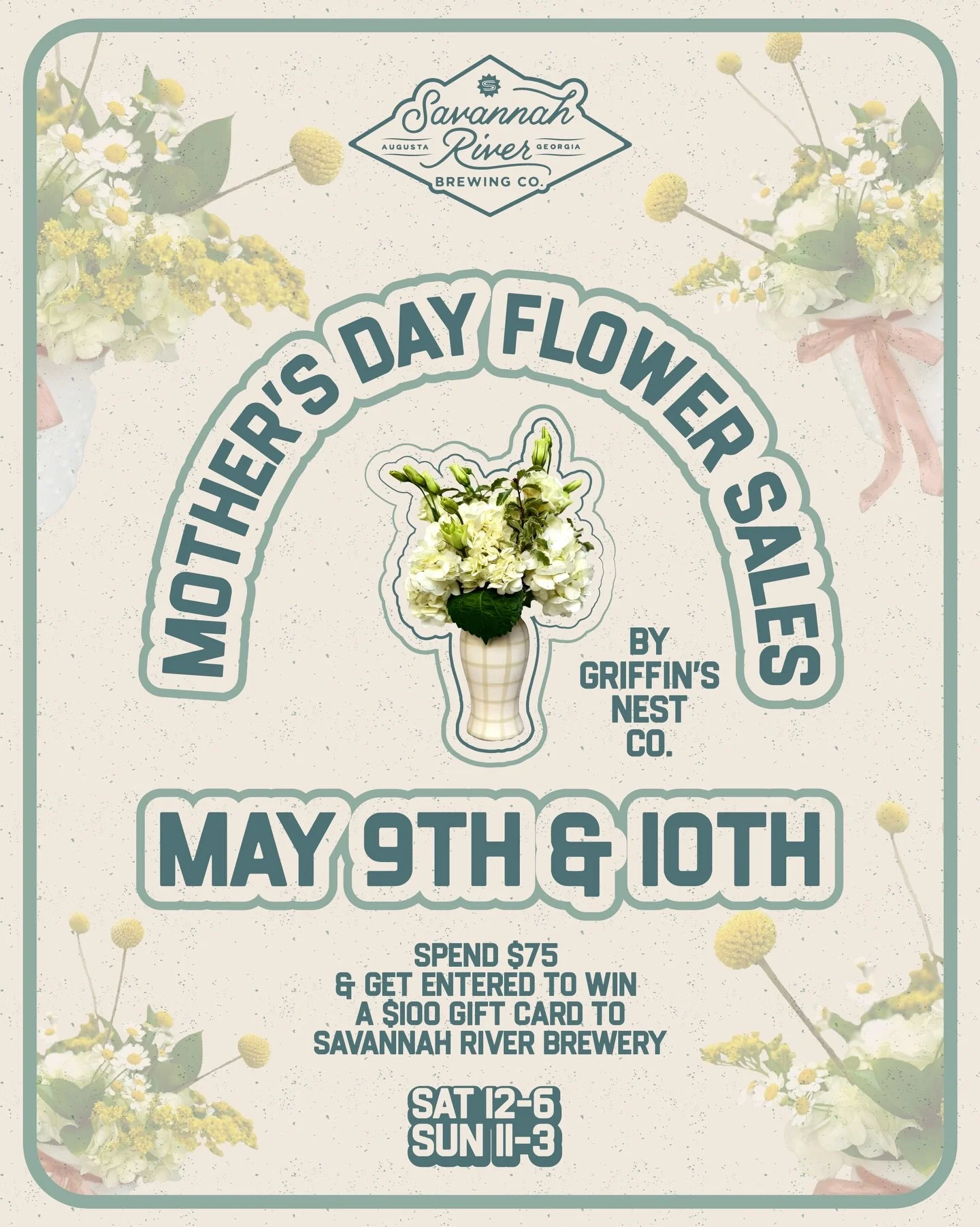 Mother&rsquo;s Day florals are live and now you have the option to pick them up at @savannahriverbrew (delivery is still available if you prefer). I can&rsquo;t wait to see you all in person! Order at griffinsnest.co (link in profile). 

Don&rsquo;t 