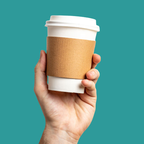 Coffee cup on cafe counter
