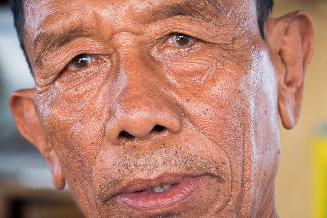  Cataracts cloud the eyes of this Burmese man, photographed at the Shwe Myitzu floating Pagoda, Indawgyi   Burma 2015 - Francesco Vicenzi Photography 