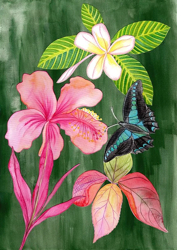 Tropical Flowers 3 - Collage