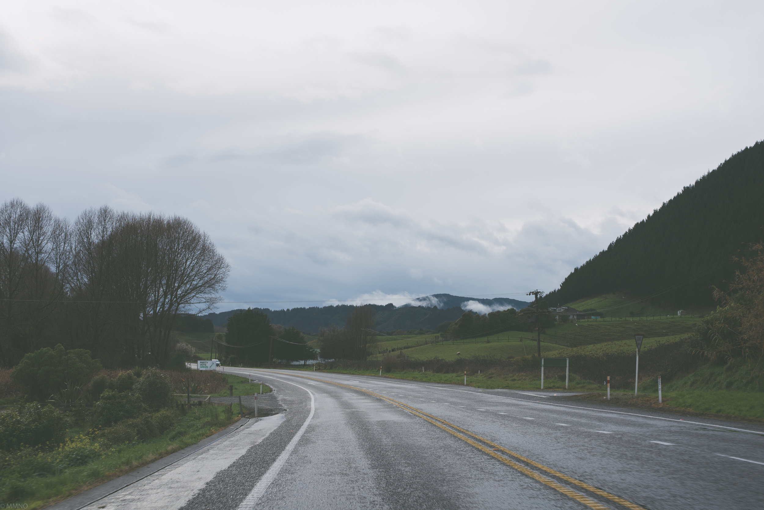 On the way from Wellington - It was pouring when we left at 8 am