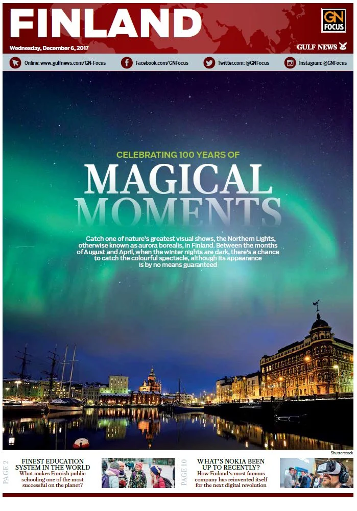 FINLAND - Gulf News supplement to celebrate 100th independence day