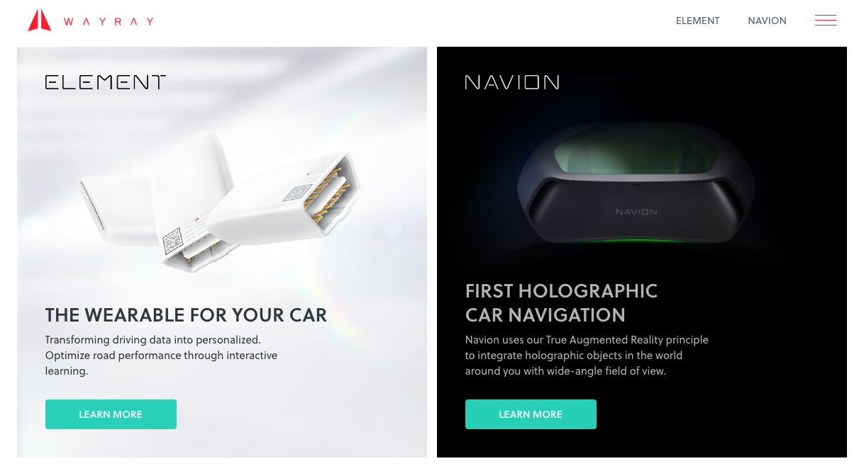 wayray.com WayRay is a Swiss-based innovator working with augmented reality technology to develop holographic navigation systems.