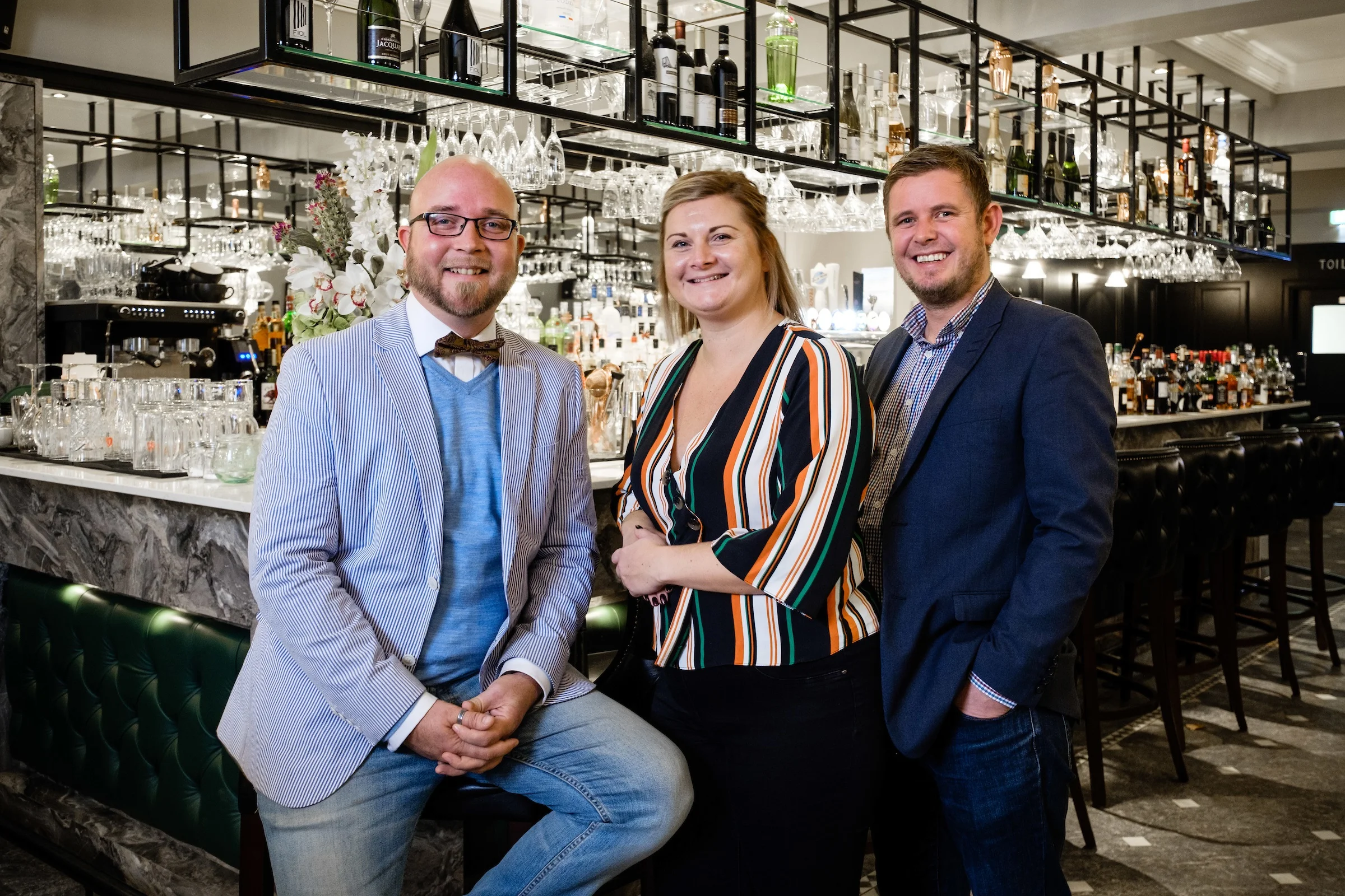 James MacLeod-Birch (left), Director of Steak\1884, with Head Chef Laura Waller and Deputy General Manager Gary Laughton.