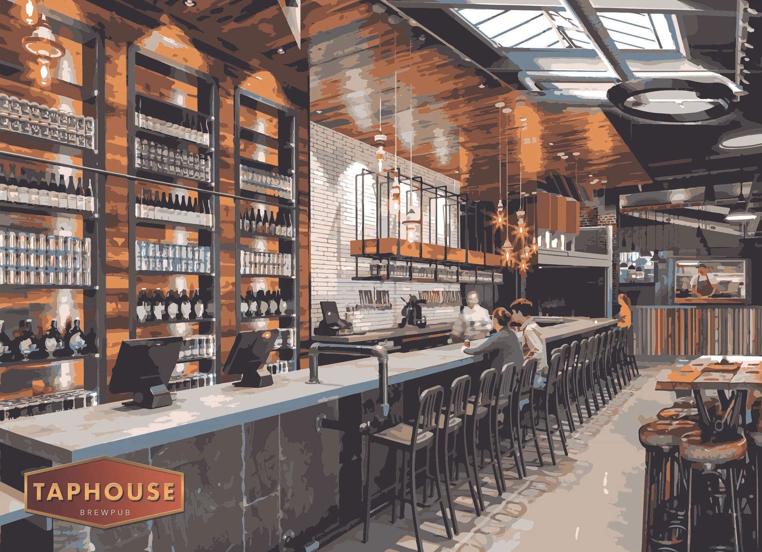 A computer-generated image of the bar area of the Taphouse Brewpub, soon to open on Humber Street.