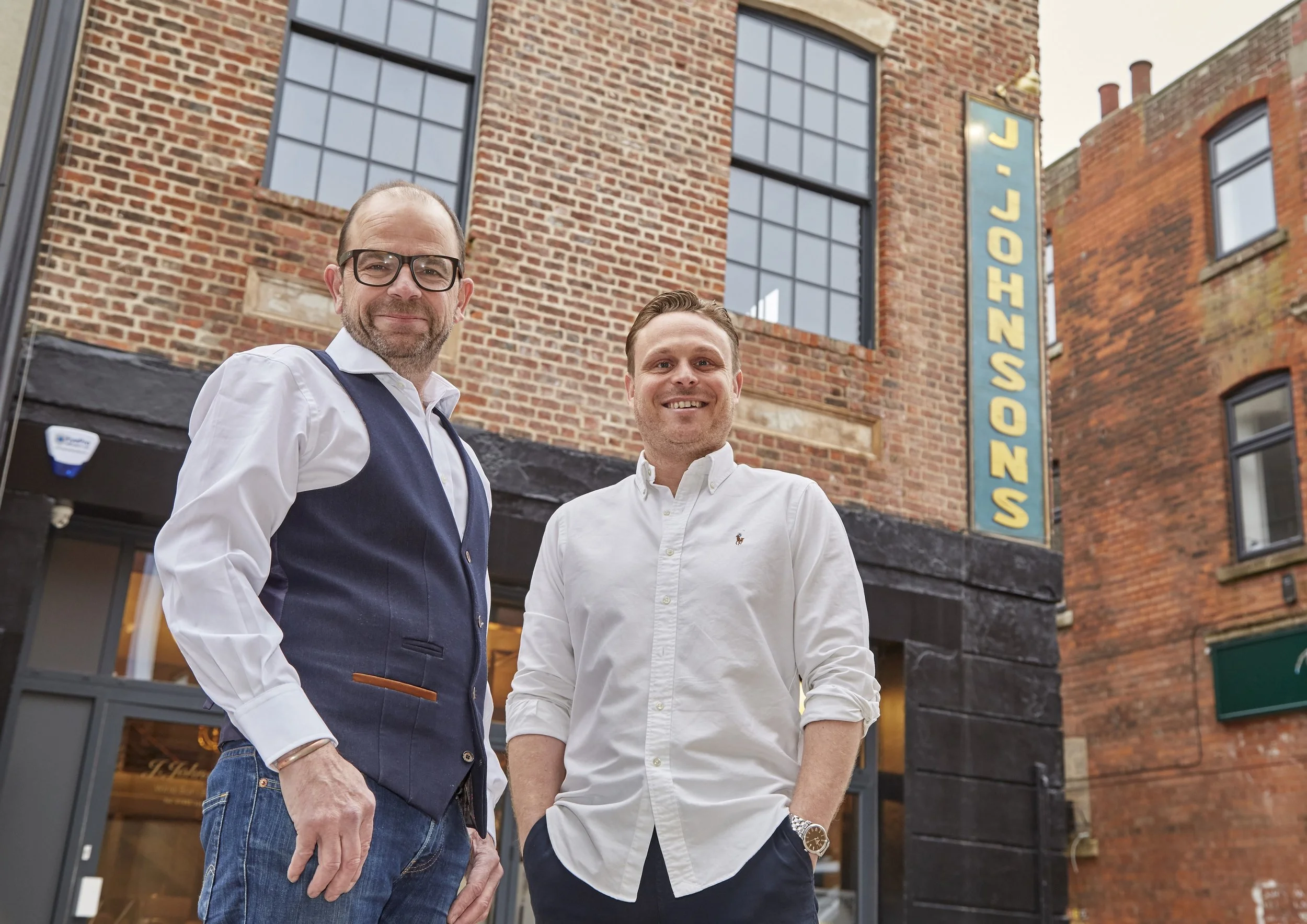 Business partners Chris Eastaugh (left) and Jason Gittens at their new venue, J. Johnsons, in Hull’s Fruit Market.