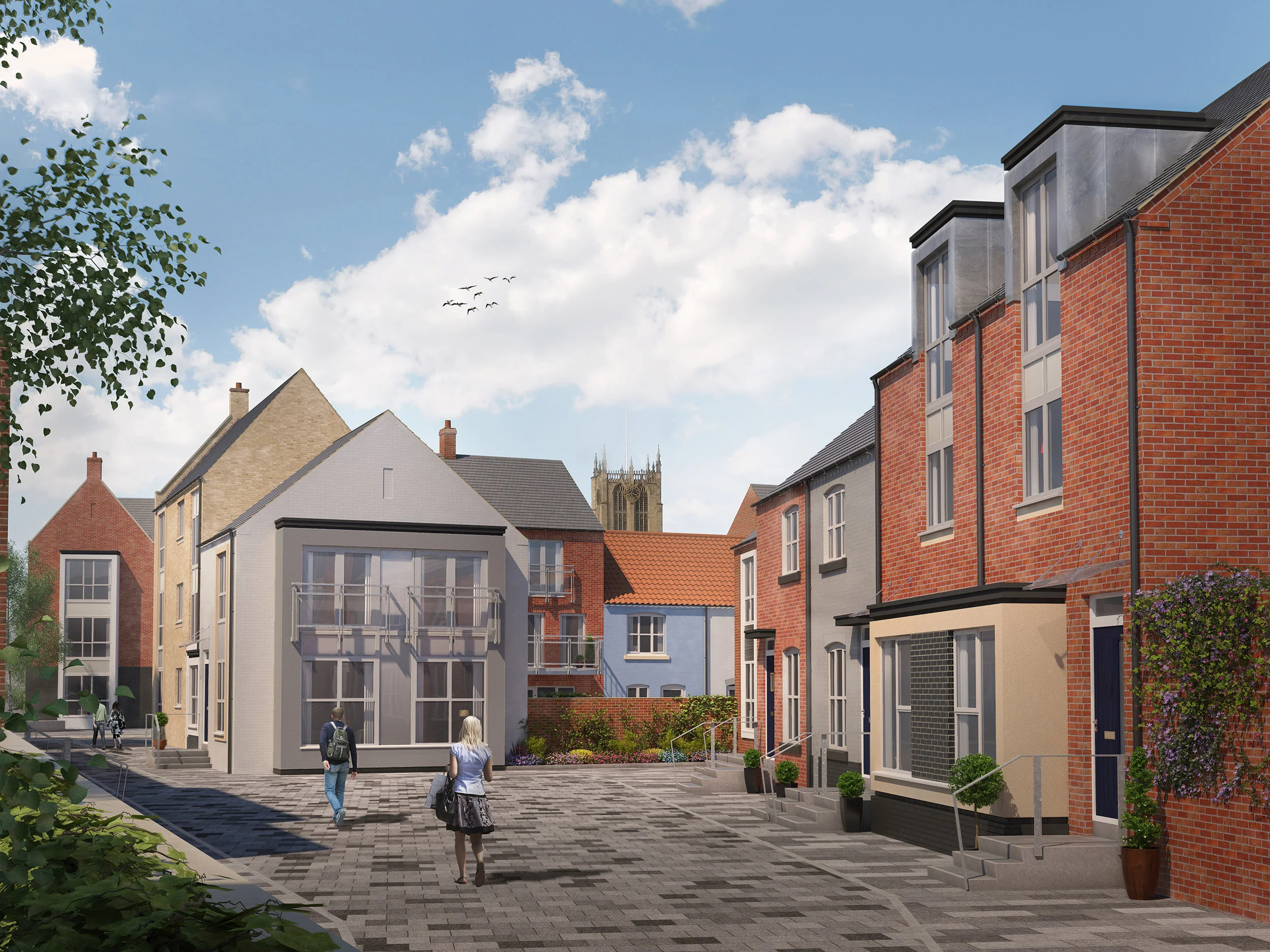 Scott’s Quarter includes Scott’s Square, which recreates an historic square lost to demolition many years ago. It will create an attractive pedestrian link between the new homes and the heart of the Fruit Market community in Humber Street.