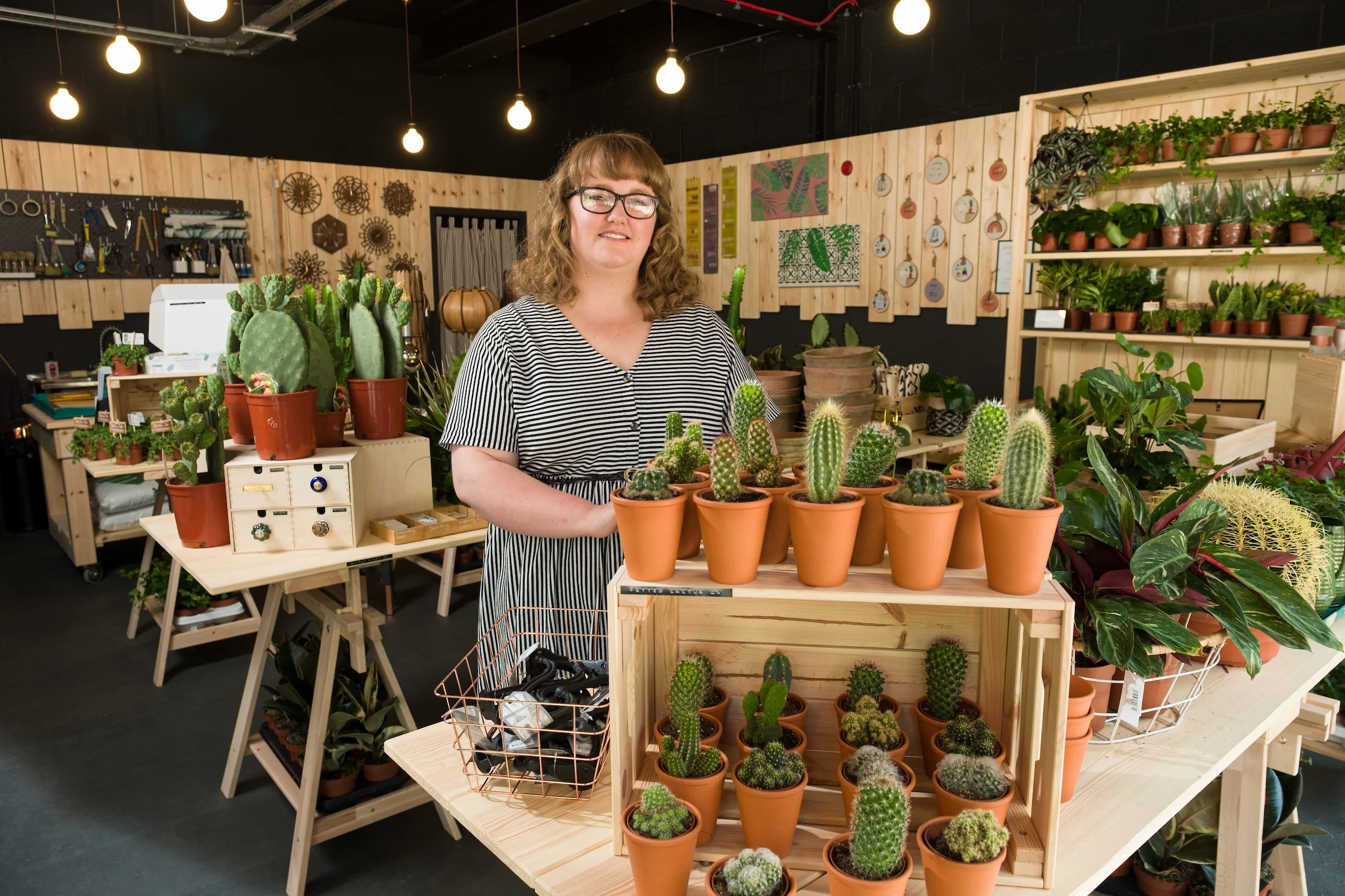Lara Roberts in her new furniture, homewares and house plants shop, Plant & Paint, which has opened in Hull’s Fruit Market urban village.