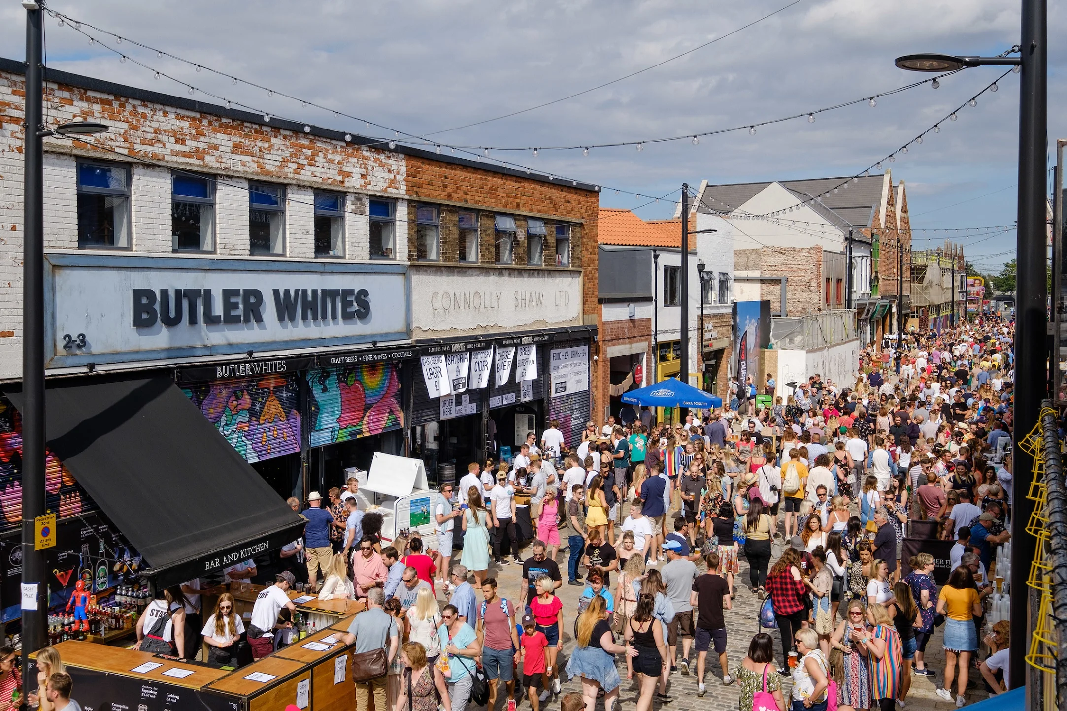 Crowds in Humber Street during last year’s Humber Street Sesh. This year businesses will be open the full length of the street for the first time.