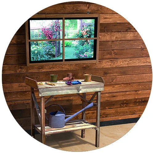 Potting Shed Wall feature