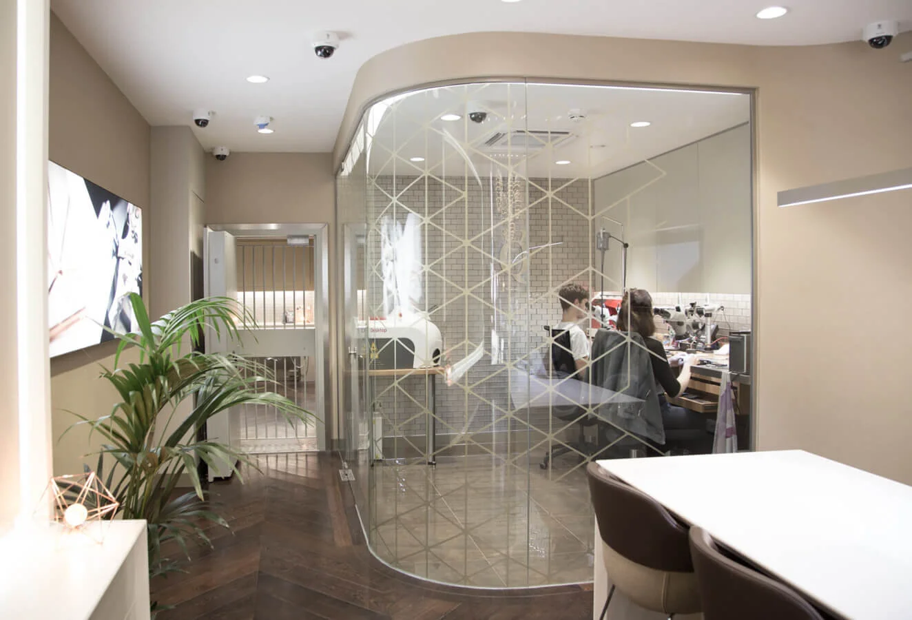 Inside the store, where Paul designed Sophy’s ring & selected her diamonds with Queensmith