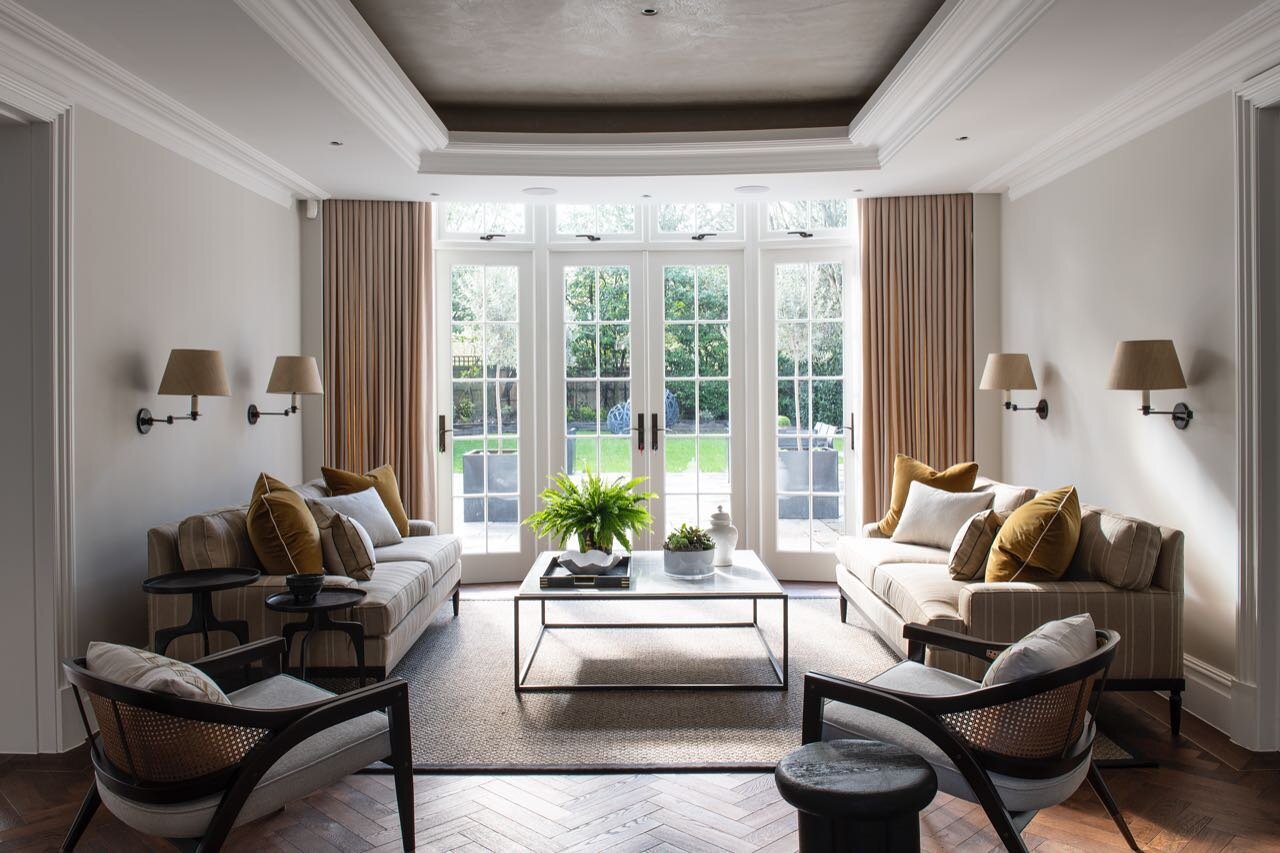 This coffered ceiling detail was created especially for this space, leading the eye to the garden doors and beyond. The beautiful natural light makes this one of our fave spaces in this recent project. Photography @jodystewartphotography Interiors @s