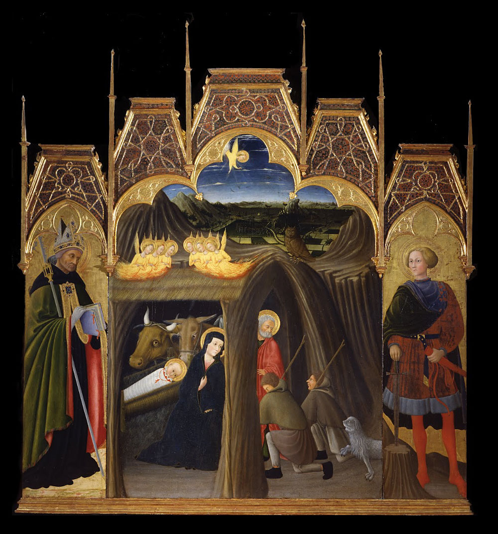 Adoration of the Shepherds between Saints Augustin and Galgano