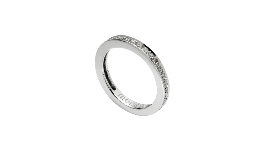 AN1660 - Aliança Moments com diamantes Aliança em ouro branco 19.2 Kt. com 36 diamantes lapidação brilhante. Opção em ouro rosa ou ouro amarelo