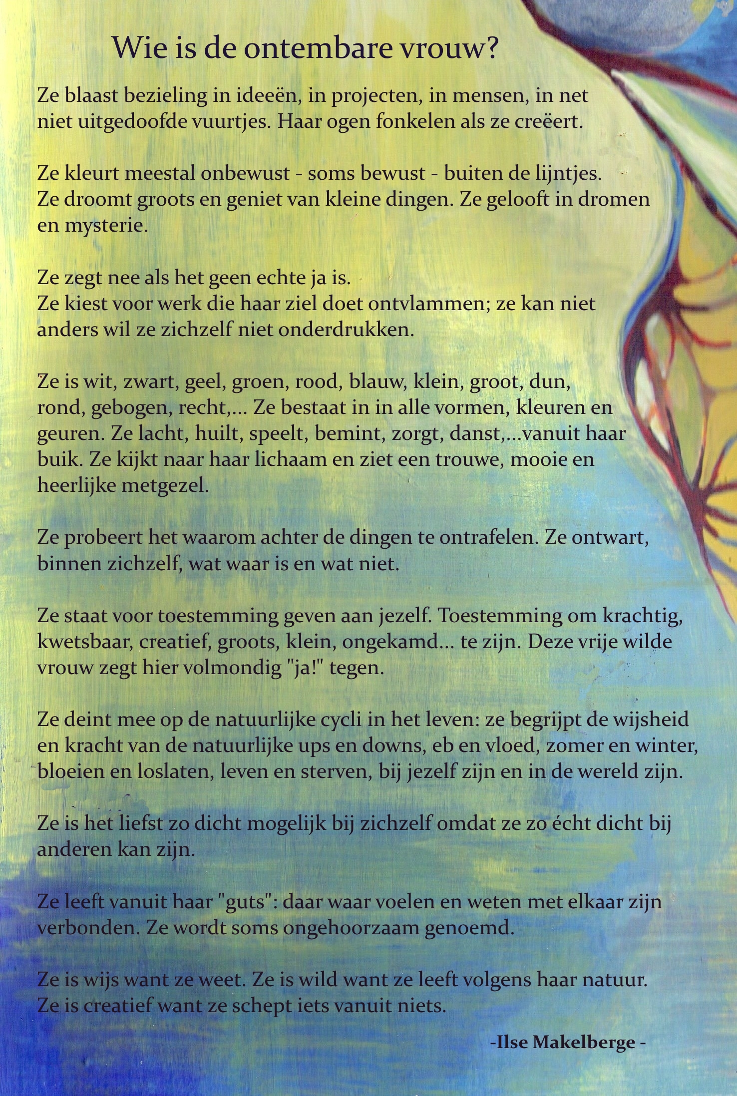 'Wie is de ontembare vrouw' door Ilse Makelberge