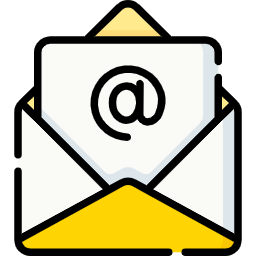 Envelope with an '@' symbol on a letter inside