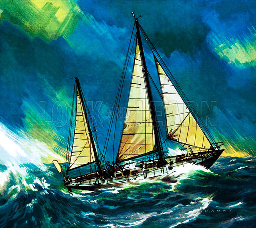 Gypsy Moth IV. Drawing by Wilf Hardy for 'Look and Learn'