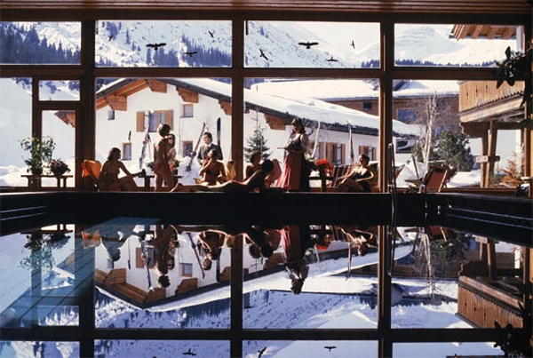 A press photo of the Gasthof Post pool, 1967