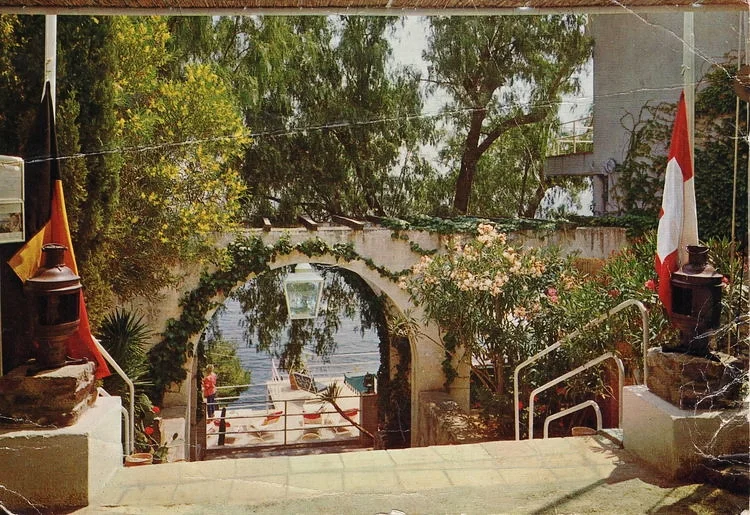 Les  Roches Fleuries nearLe Lavandou, former hang out of Bogart, Churchill and Cocteau.  Later called Les Roches, the hotel closed in 2011.