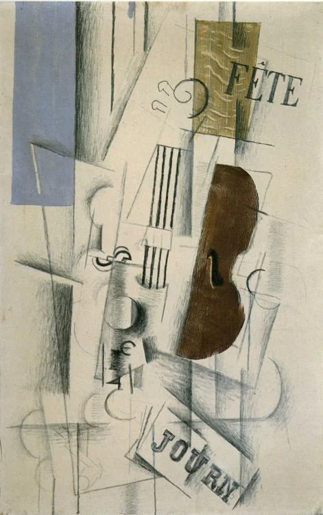 'Violin and Newspaper', Georges Braque, 1912-13