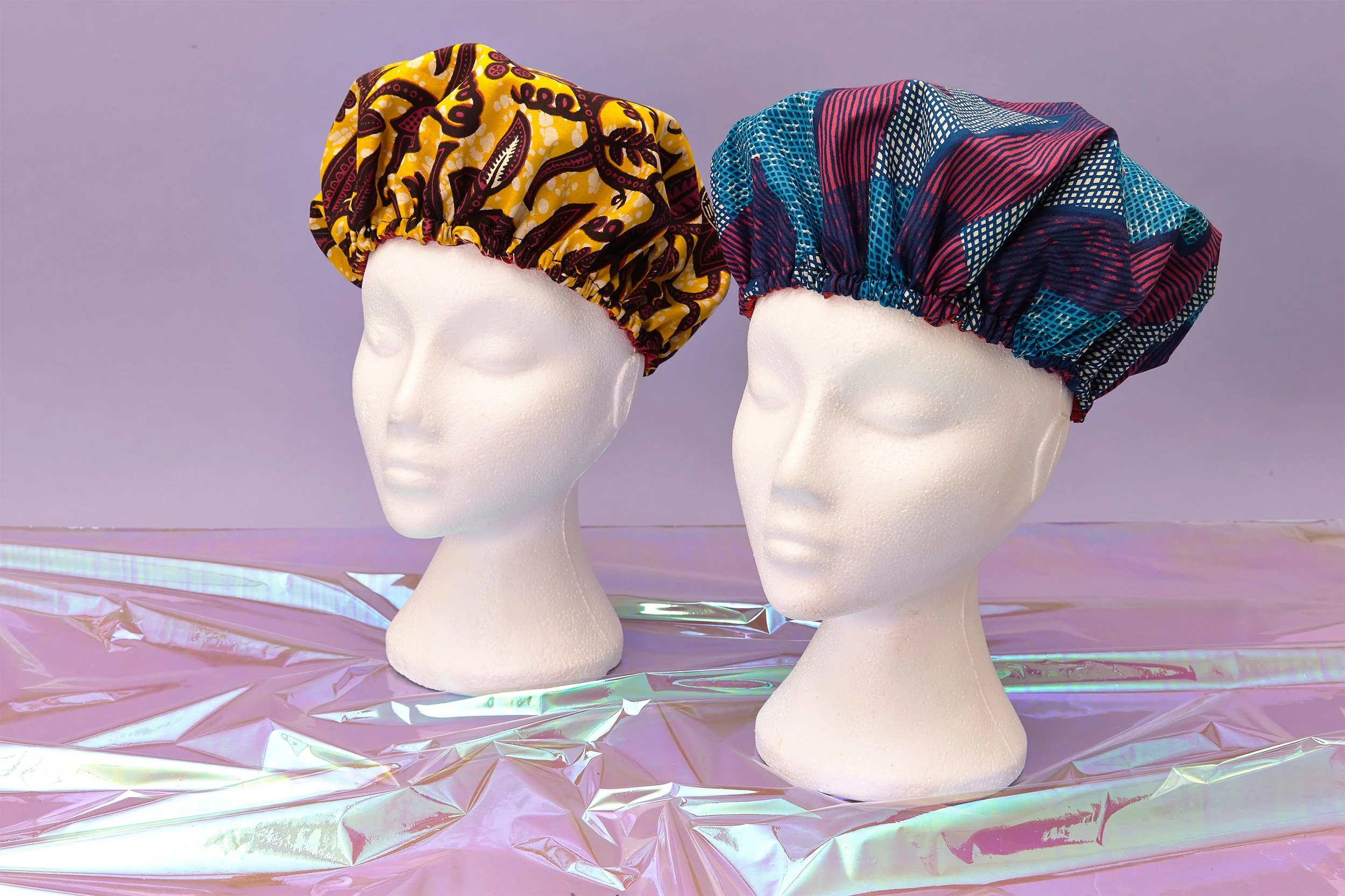 Shower Berets A range of quirky shower berets in a range of fabrics tailored to your style. A bit of bathroom chic to start your day. Lorem ipsum dolor sit amet, consectetur adipiscing elit, sed do eiusmod tempor incididunt ut labore et dolore magna aliqua. Ut enim ad minim veniam, quis nostrud exercitation ullamco laboris nisi ut aliquip ex ea commodo consequat.