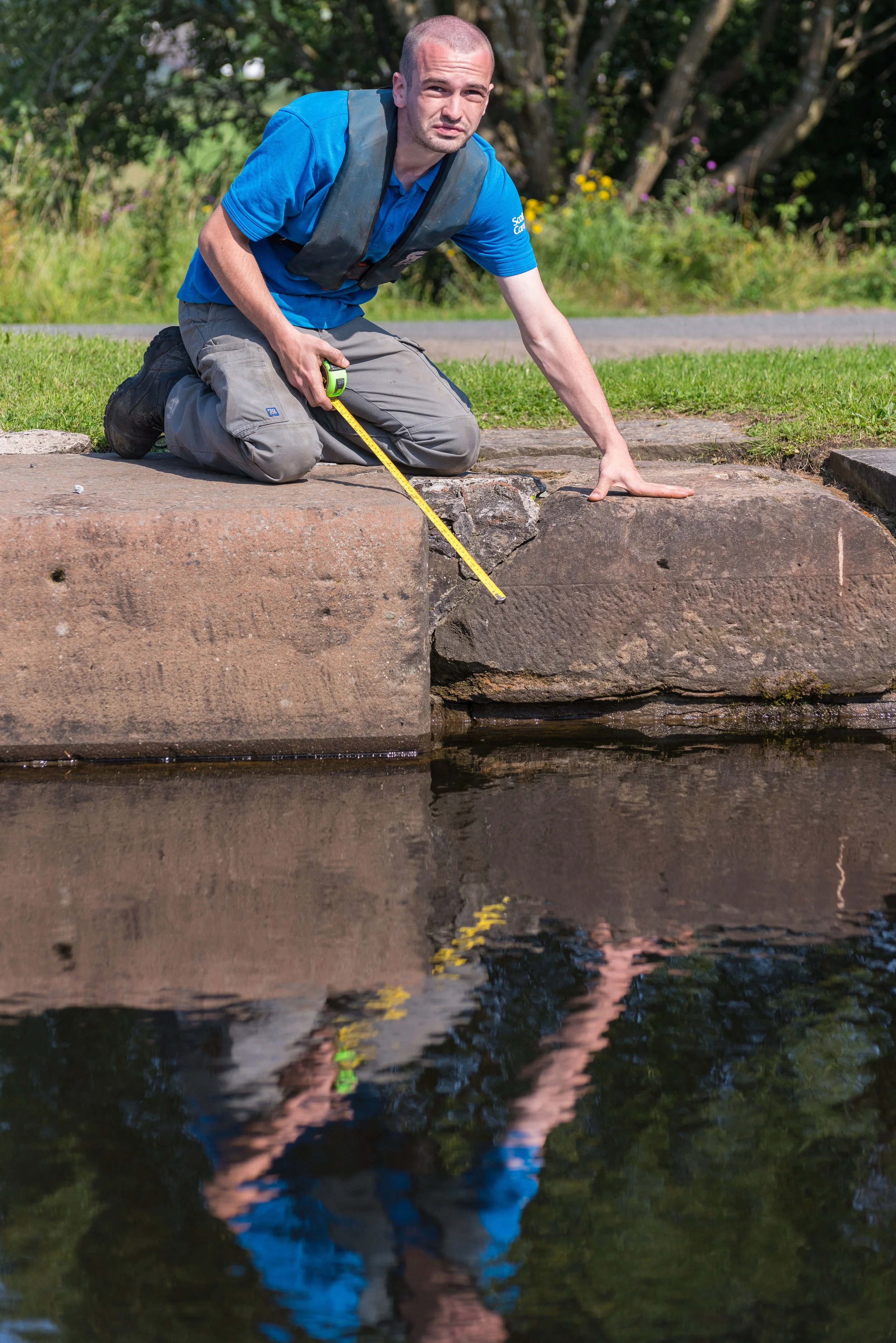 Apprentice stone mason with Scottish Canals