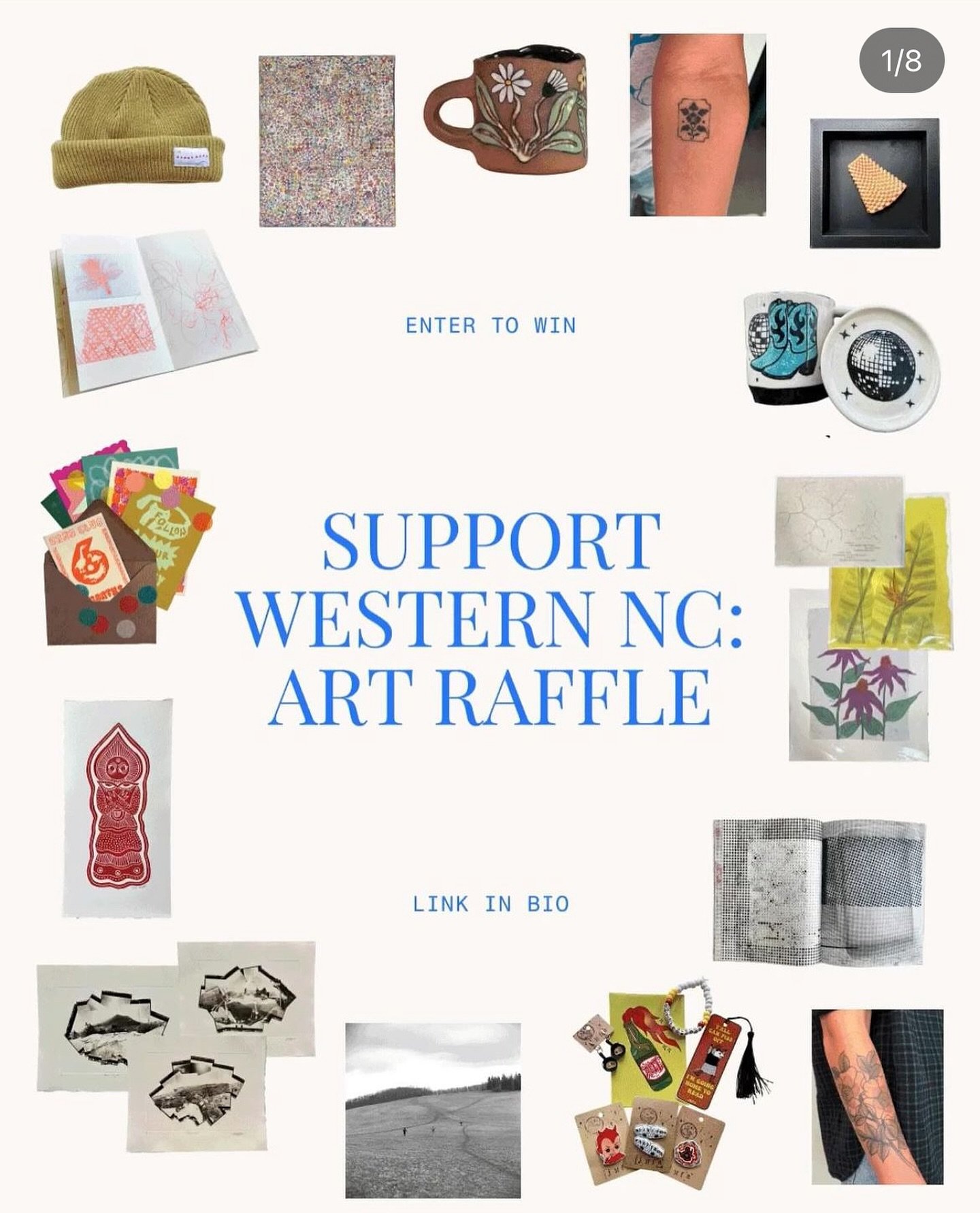 Help support Western NC after Hurricane Helene and get a chance to win incredible work from artists connected to the region.
I&rsquo;m offering up a custom lucky charm tattoo to the raffle winner, and @allycatttttt is giving away a 3 hour session!!
F