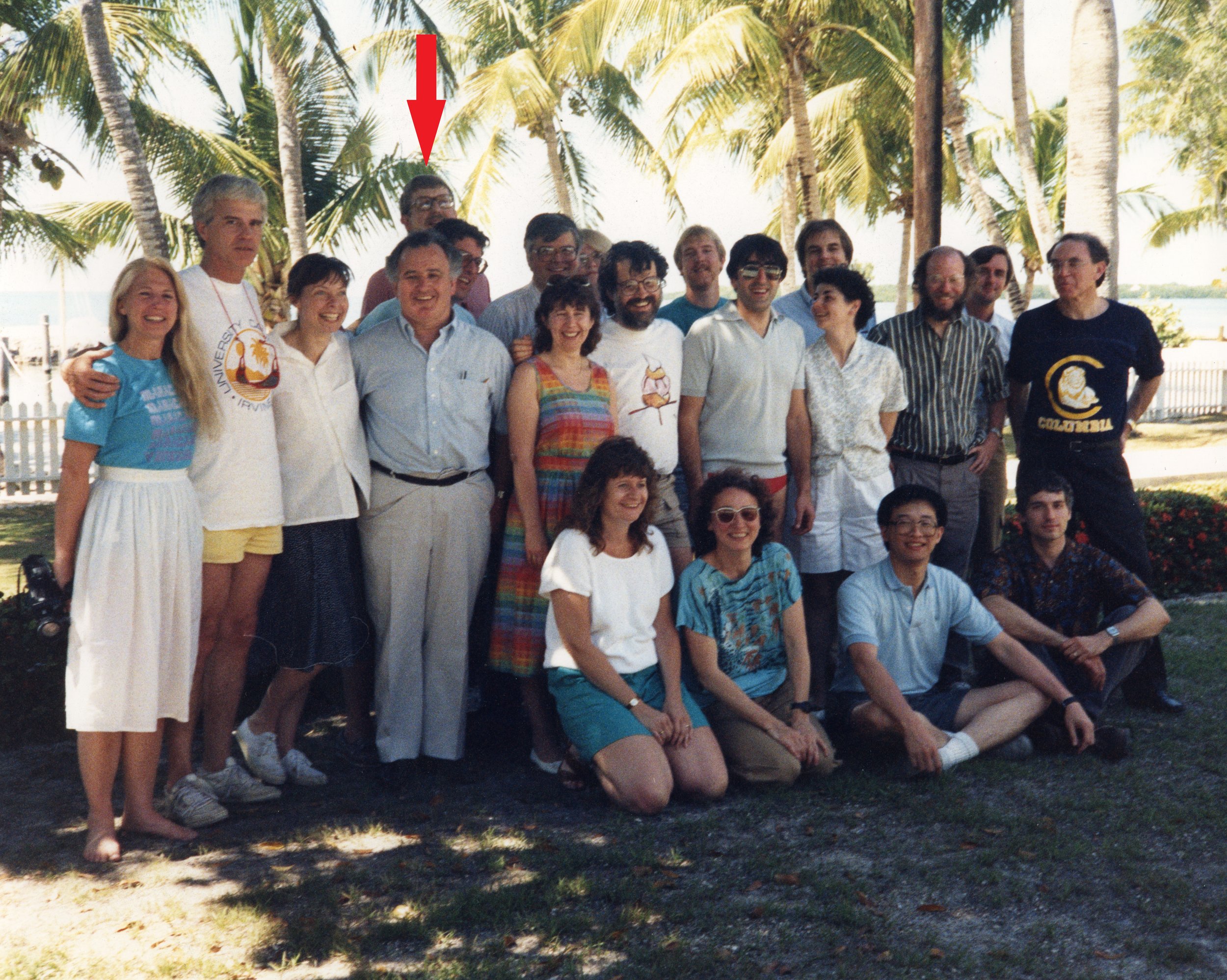 Francis Collins (red arrow above) was one of the original HD Gene Hunters