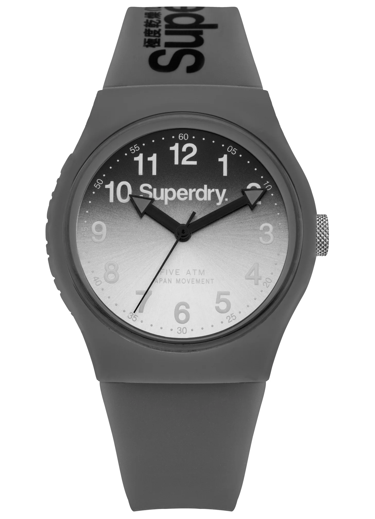 Water resistant to 200M/650ft and constructed with a solid stainless steel 44mm case with uni-directional rotating bezel and screw down crown. The blue textured dial has a calendar and the hands and indices are luminous. Fitted with a black silicone and mineral glass. International warranty.