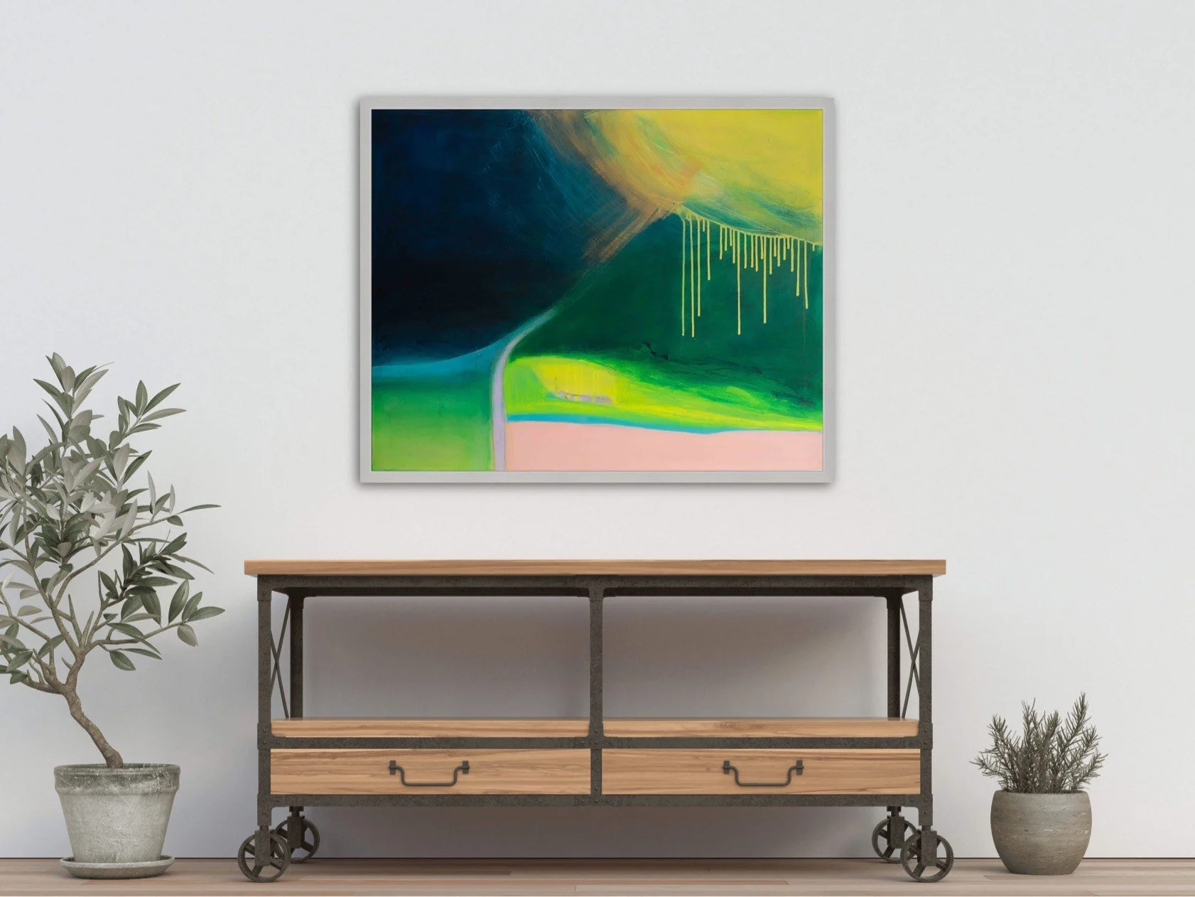 Expressive landscape abstract painting for sale by UK Brighton based artist