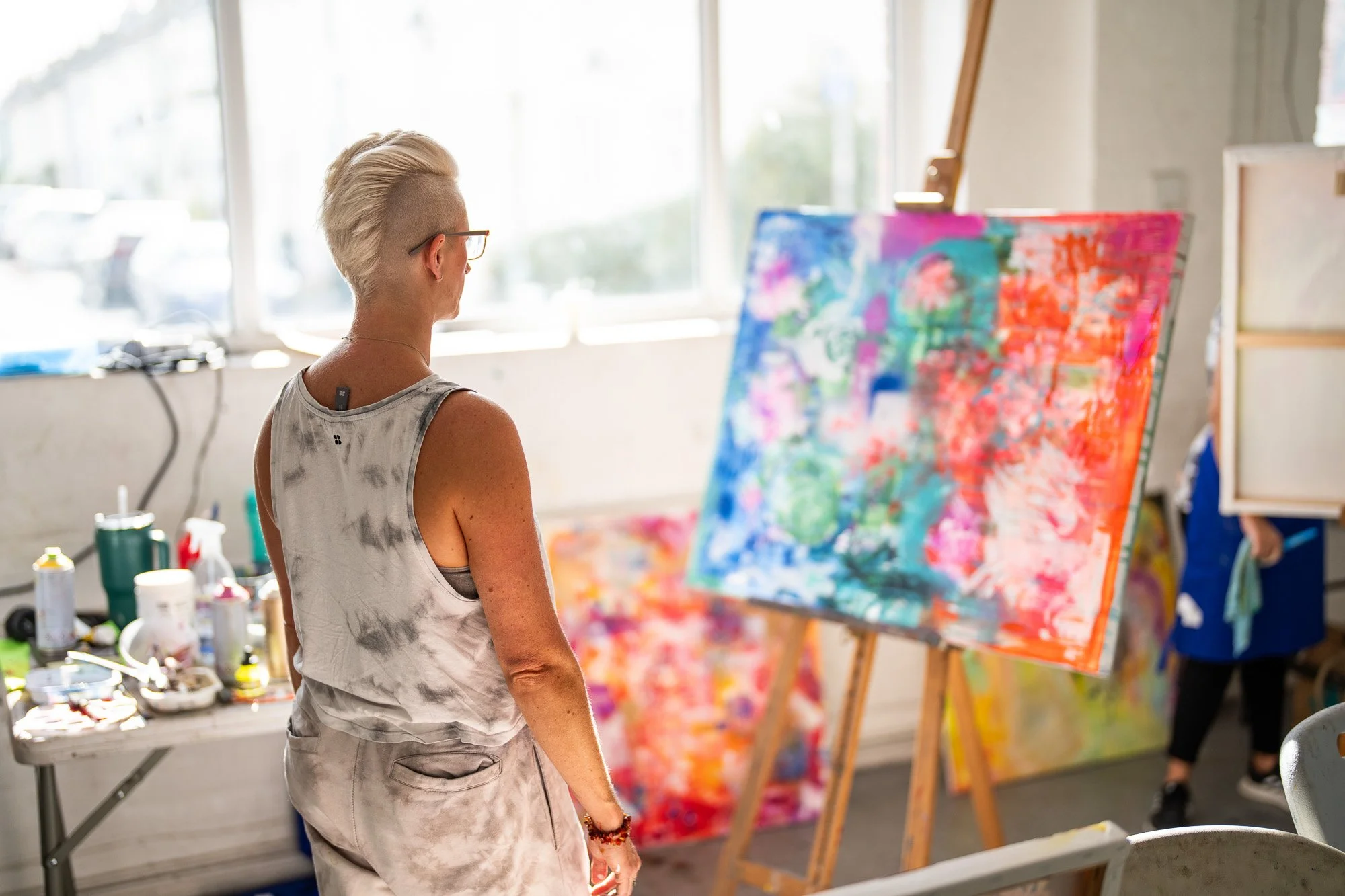 One day abstract painting workshop Brighton Sussex UK