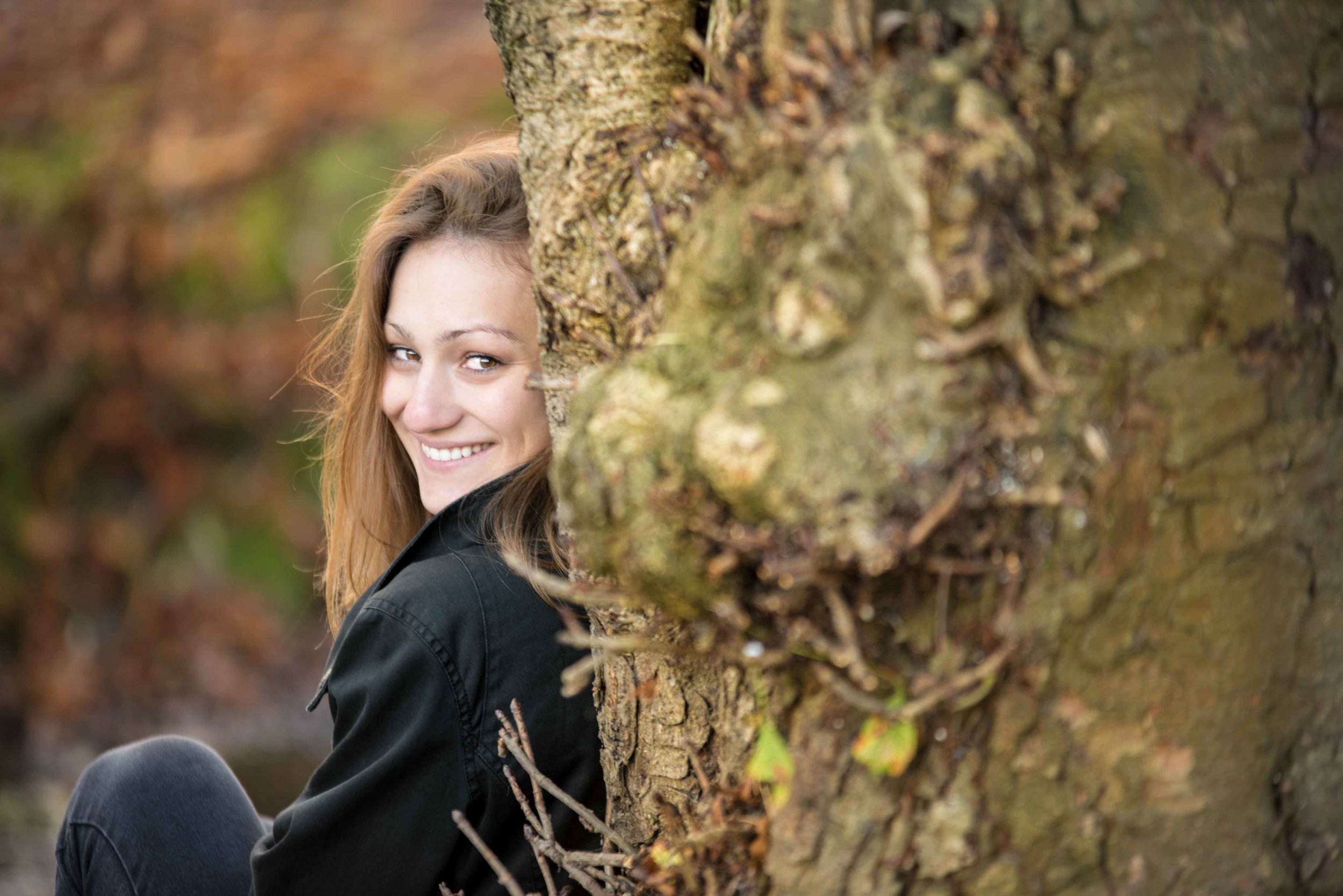 Relaxed Autumn Lifestyle Portrait Photoshoot in the park by the Personal Brand Photographer based in UK, Devon, Brighton &amp; London