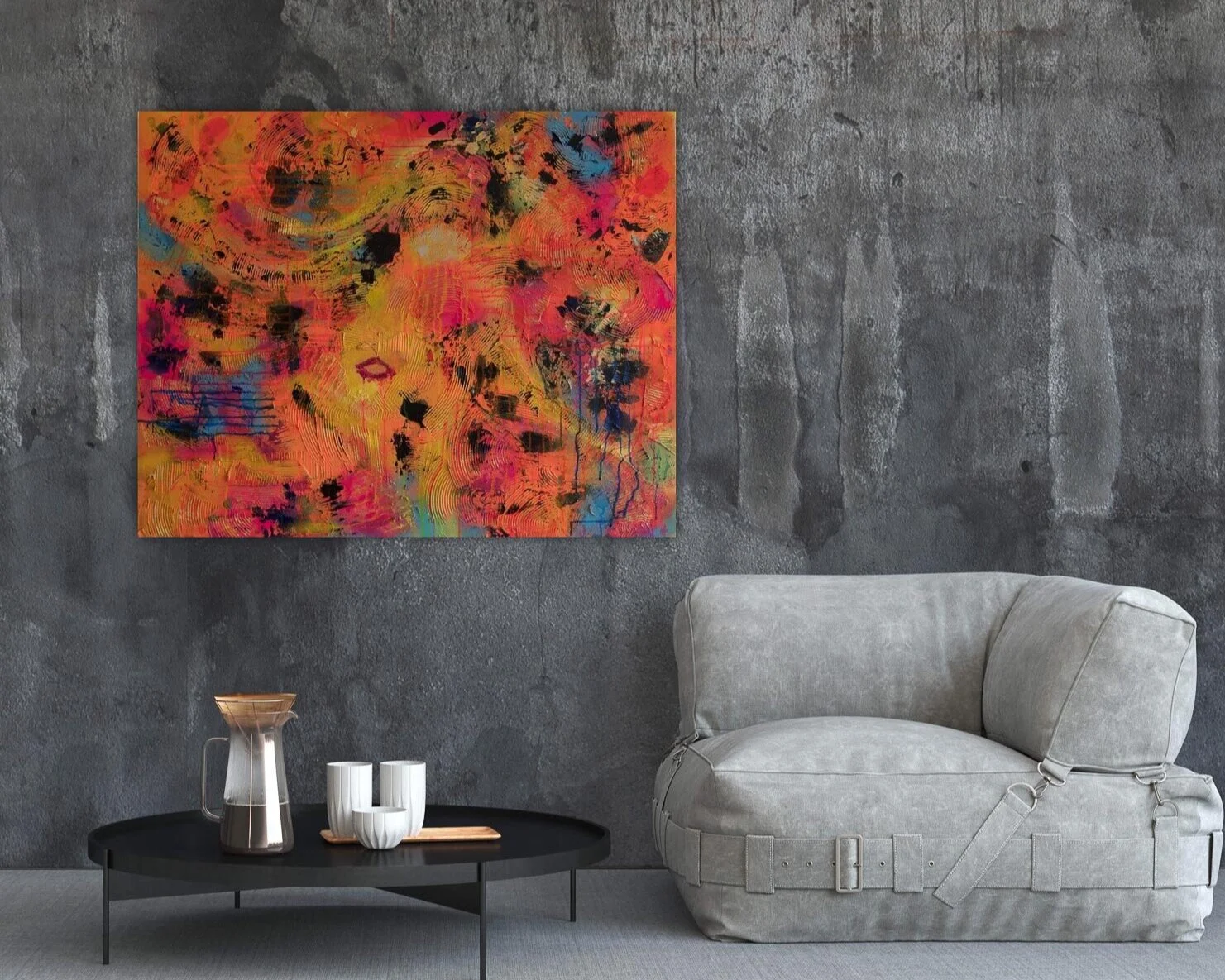 Original contemporary Abstract Acrylic Painting on big canvases for sale by Magdalena Smolarska, Visual Artist, Photographer, Videographer based in UK, Sussex, Brighton &amp; Hove.