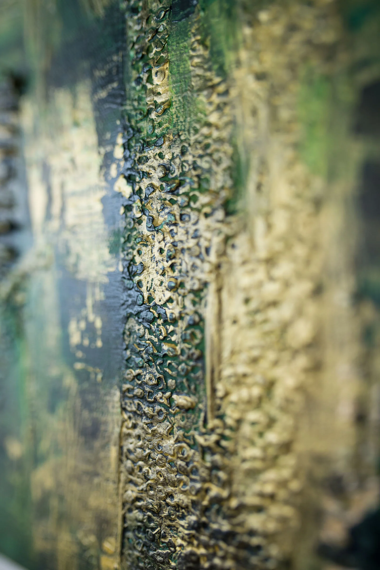 Original Abstract acrylic painting on large canvas close up Magdalena Visual Artist UK Sussex 