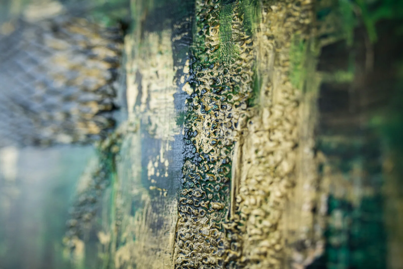 Expressive Original Abstract acrylic painting on large canvas close up Magdalena Visual Artist UK Sussex 