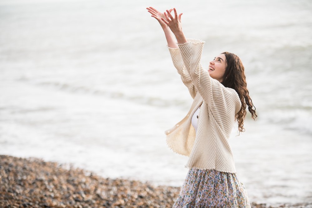 Relaxed portrait photography Brighton beach