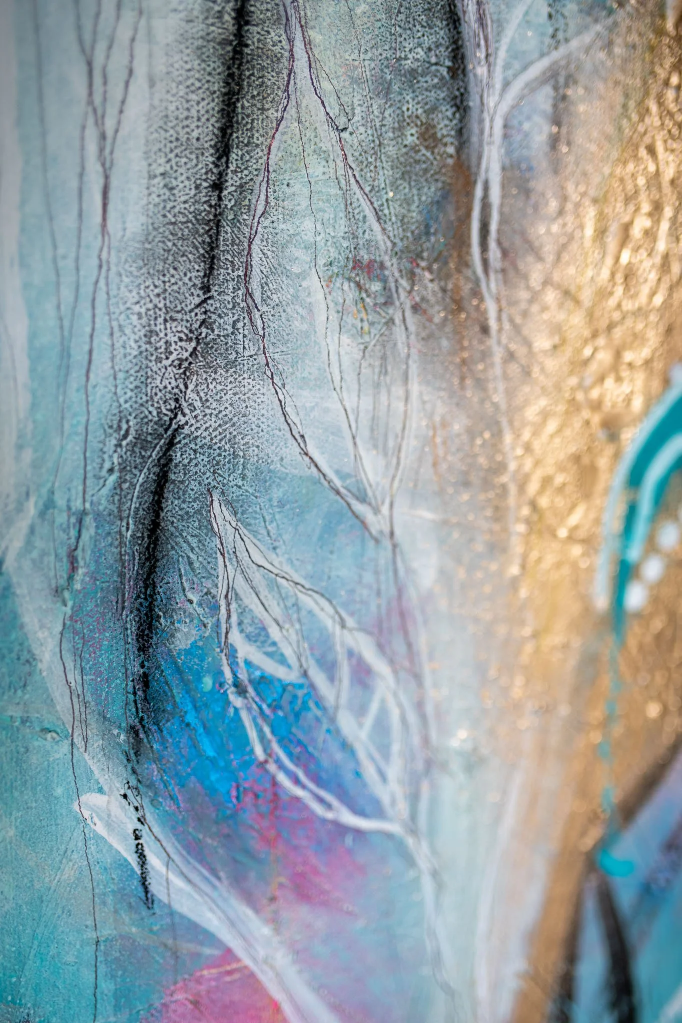 Expressive abstract painting on large canvas for sale UK