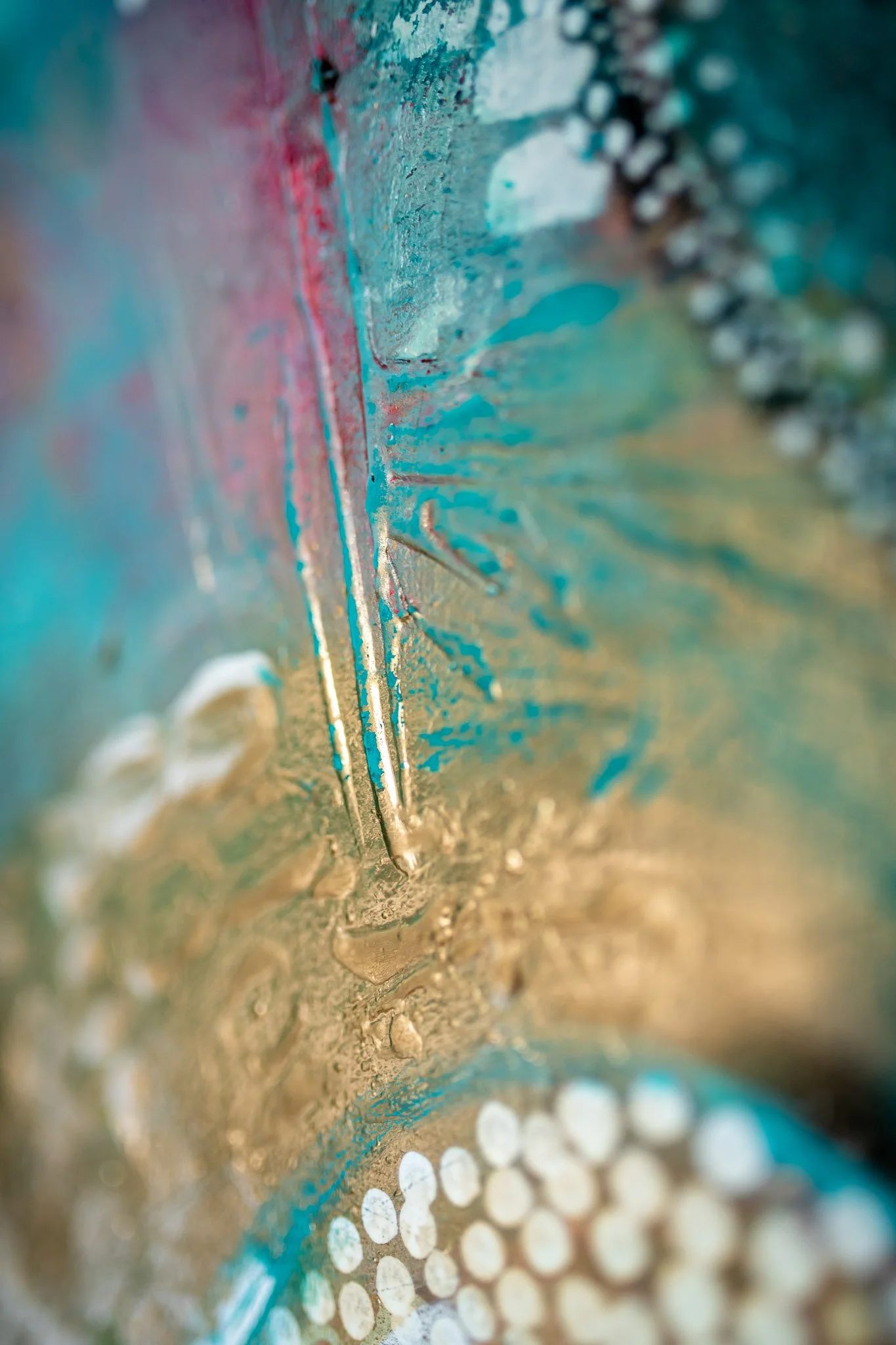 Intuitive abstract painting on large canvas Brighton artist