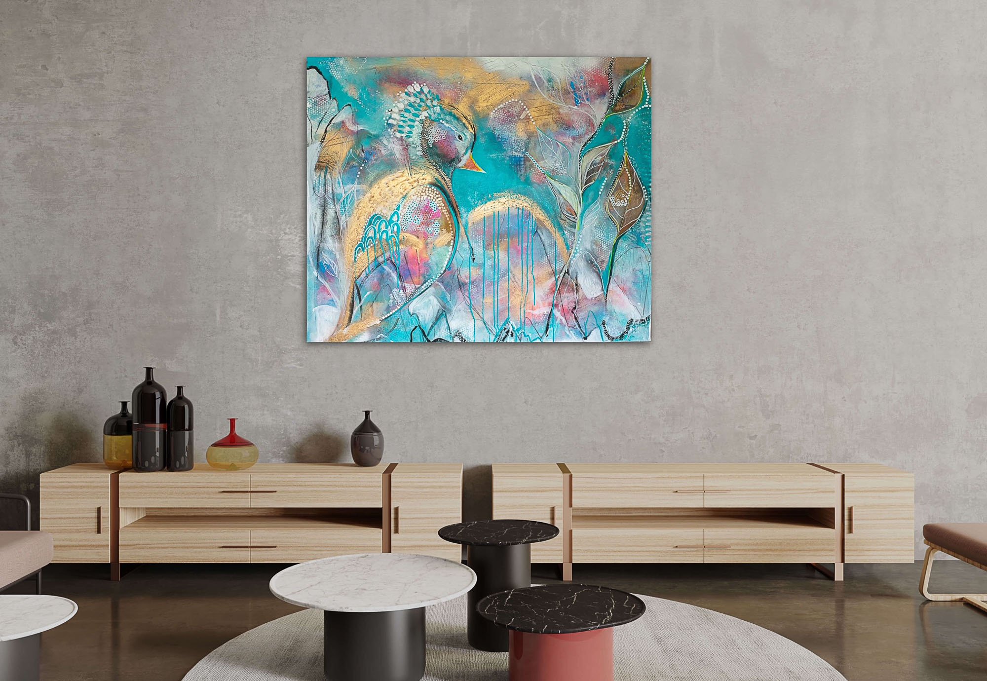 Mixed media large abstract for sale UK artist