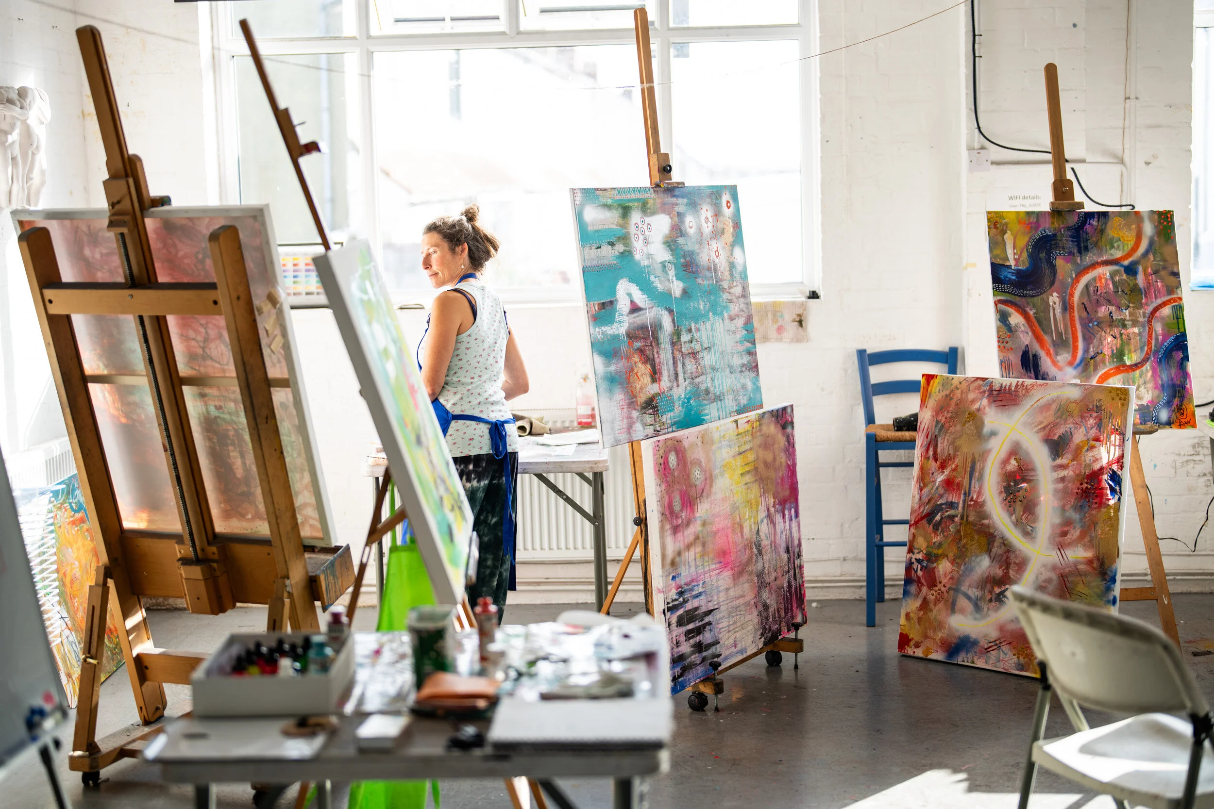 Paint your own intuitive Abstract Paining on large canvas workshop Brighton UK