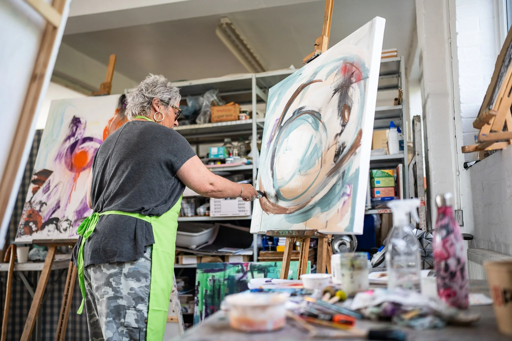 Beginners Acrylic Large Abstract Painting Class Brighton Hove UK