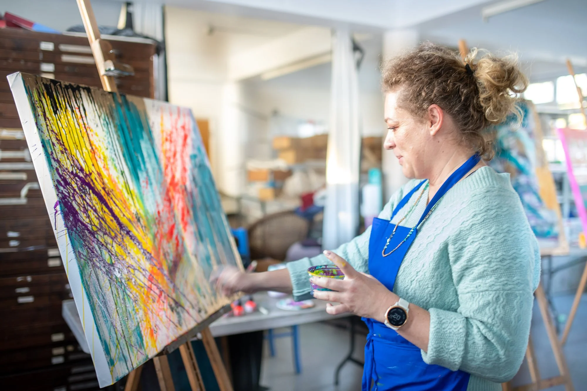Learn expressive abstract painting with Magdalena Brighton Hove Sussex UK