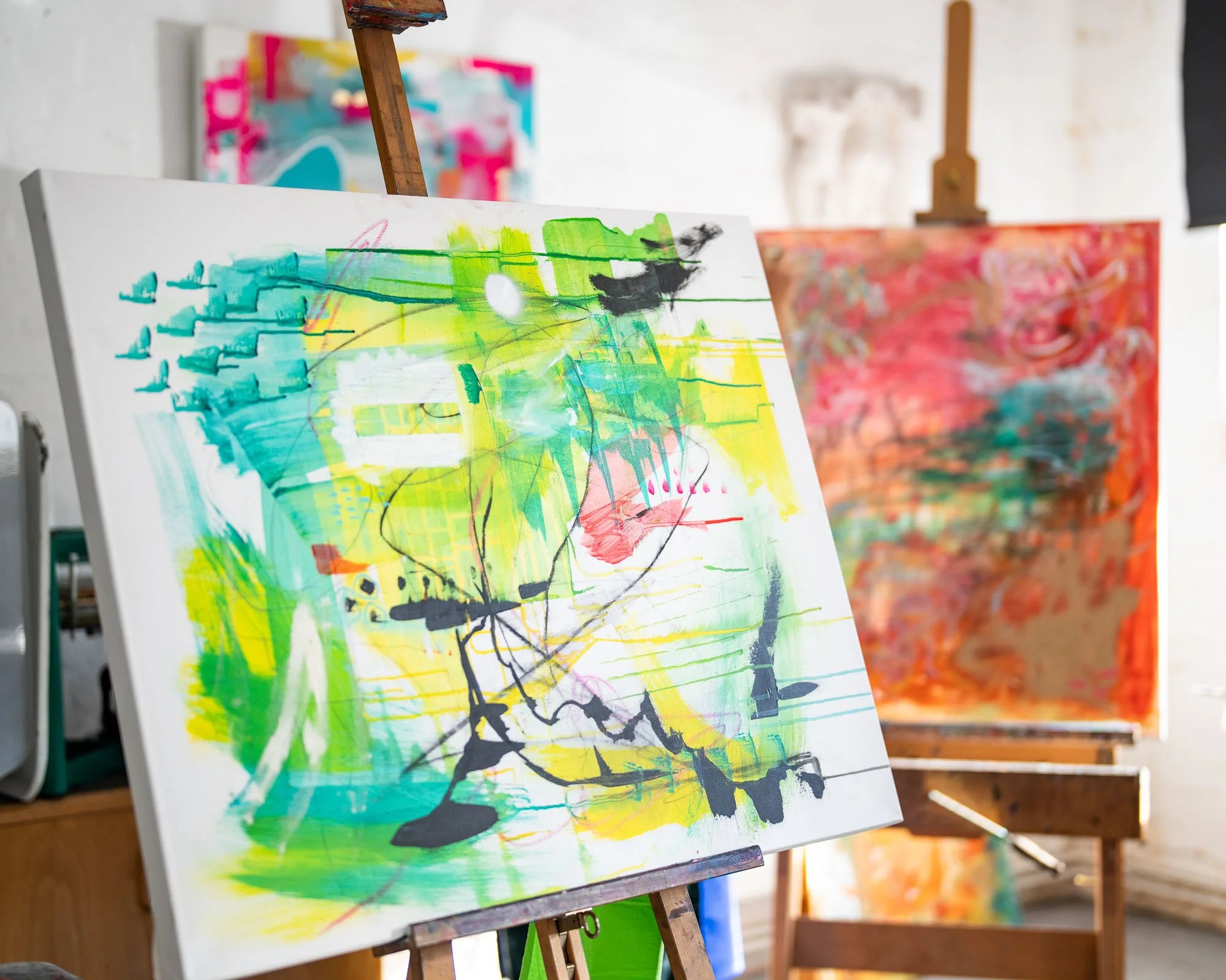 Abstract painting art class Brighton Sussex UK