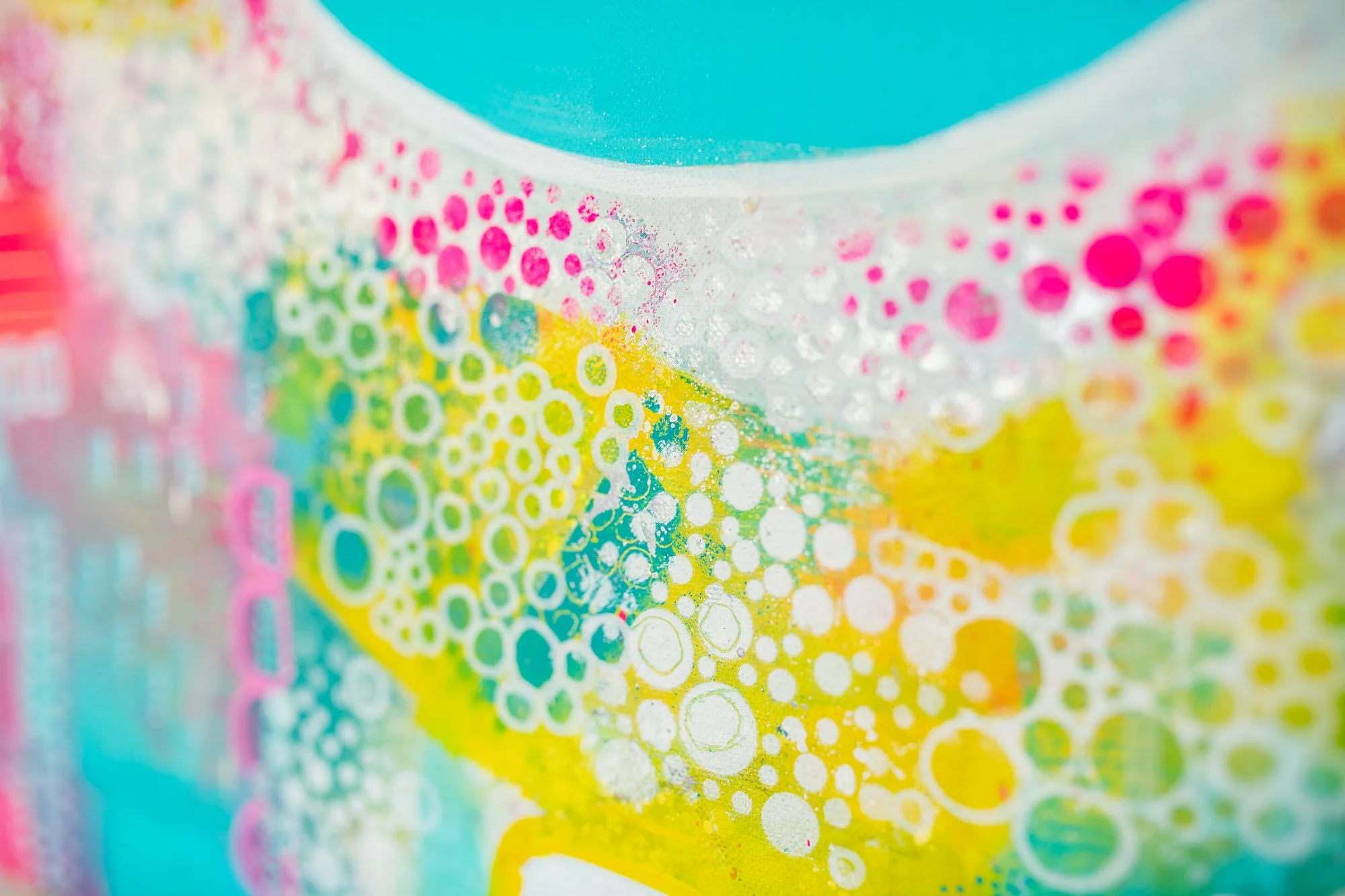 Bright bold colourful large acrylic abstract painting for sale UK Brighton female artist teacher